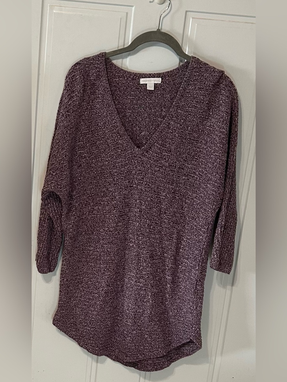 New York & Company Lavender-Purple Marled Knit Sweater